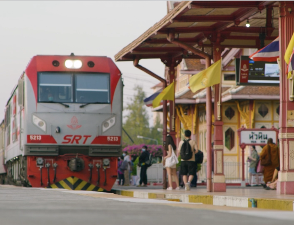 Hua Hin Railway Station, with beautiful architecture and a popular photo spot